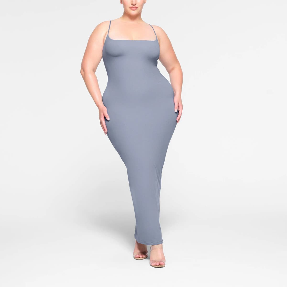 SKIMS FITS EVERYBODY LONG SLIP DRESS Qadın Donu Slate 2