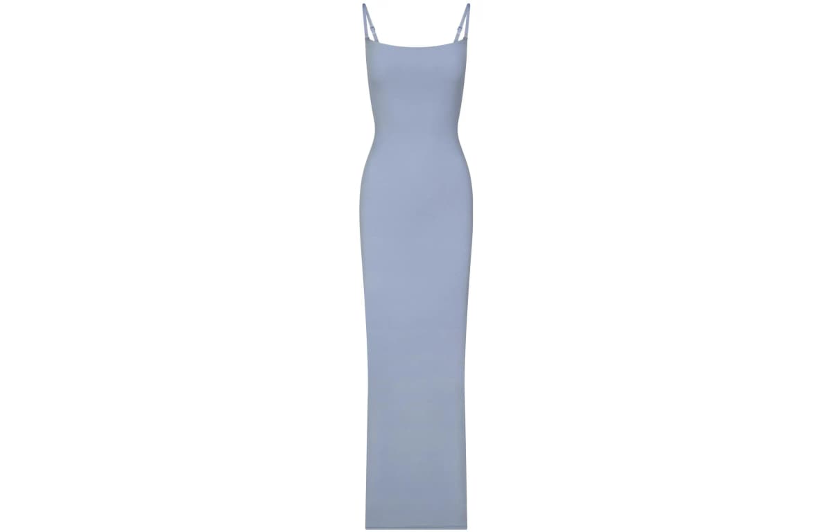 SKIMS FITS EVERYBODY LONG SLIP DRESS Qadın Donu Slate