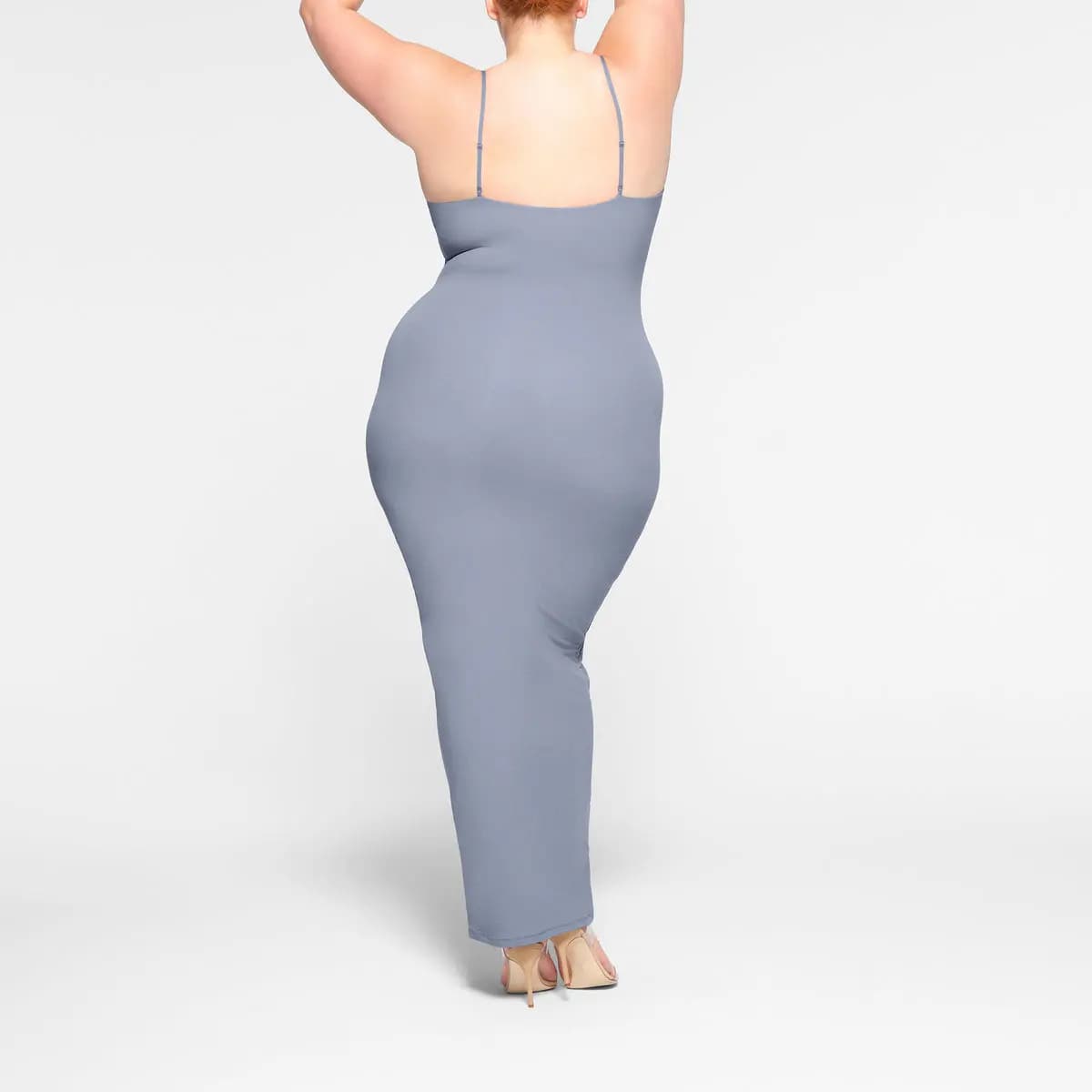 SKIMS FITS EVERYBODY LONG SLIP DRESS Qadın Donu Slate 3