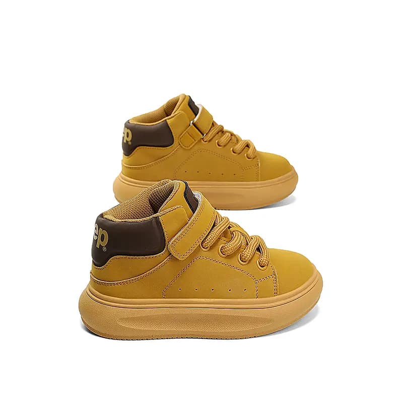 Jeep Anti-Slip Wear-Resistant High-Top Skateboard Shoes Gingerbread Brown Kids' 3