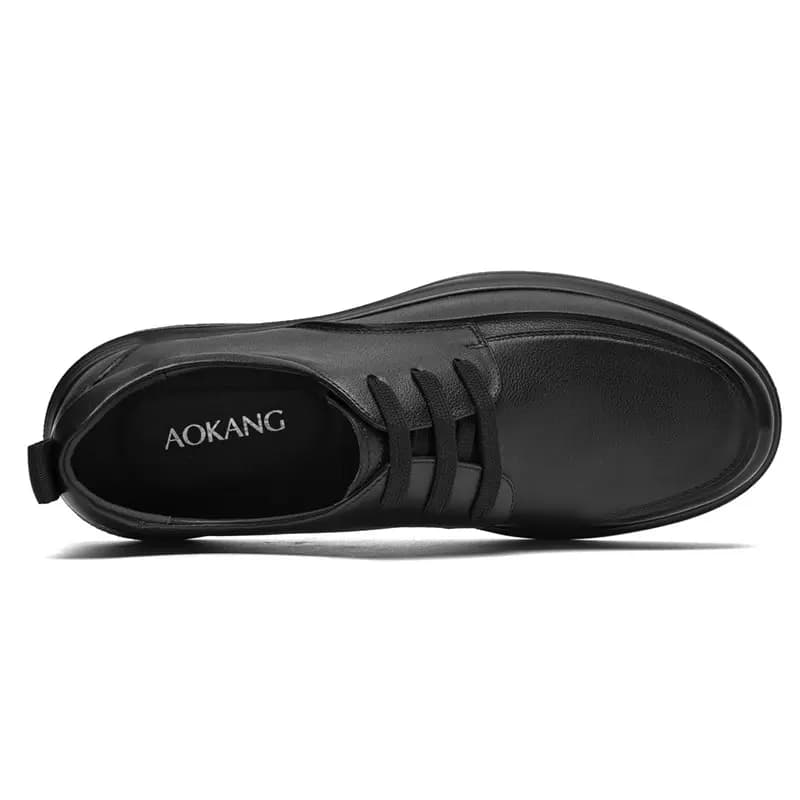 AOKANG Dress Shoes Men Low Top Black 4