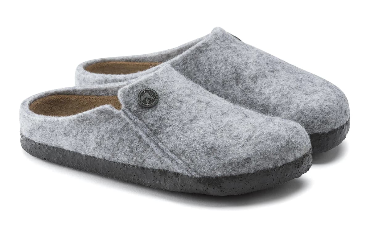 Birkenstock Kids Sheepskin Fur Lined Soft Comfortable Round Toe Slippers Light Gray 3
