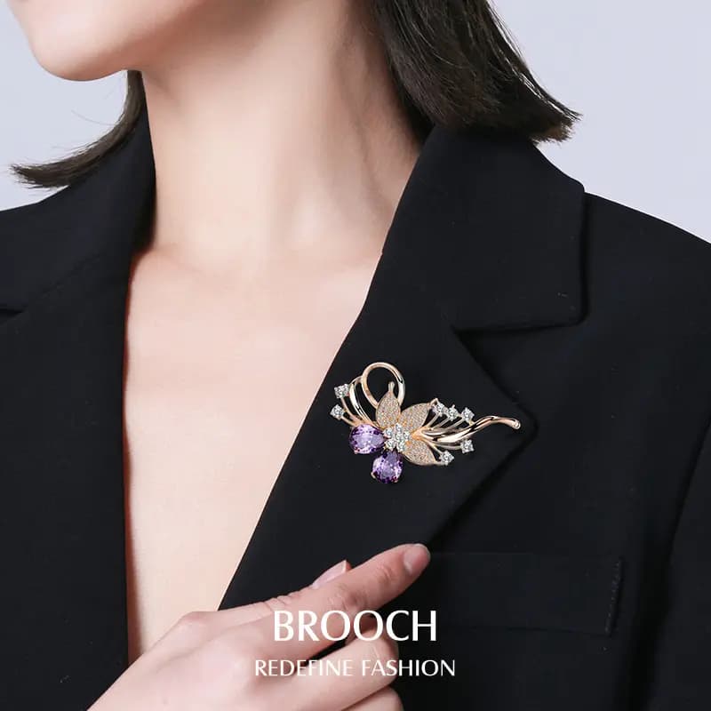 QLADY Retro Iris Flower Broş 4