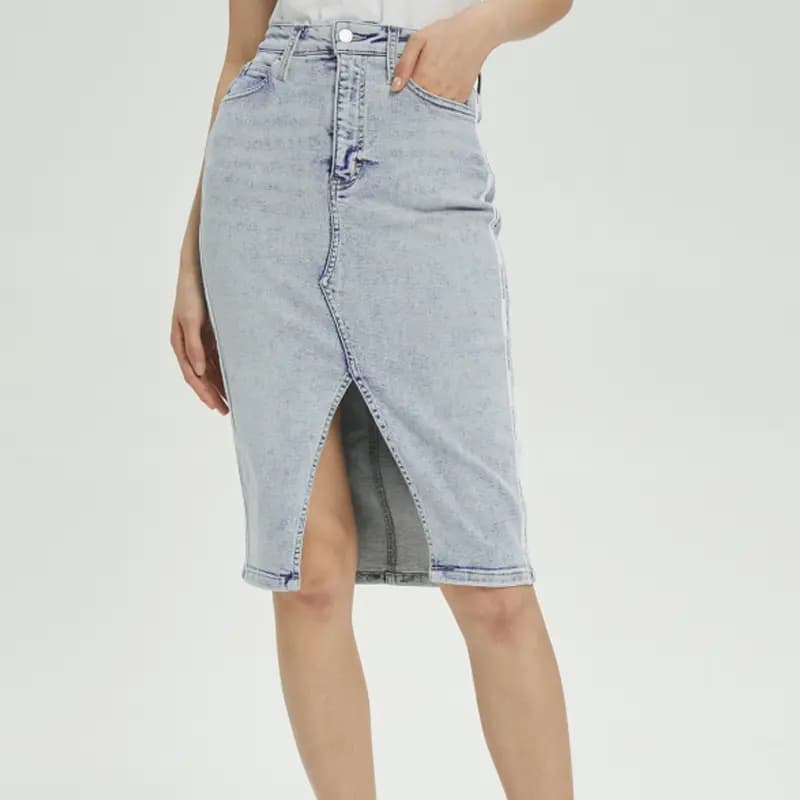 CK/Calvin Klein Qadın Cins Ətəyi Açıq Mavi 3