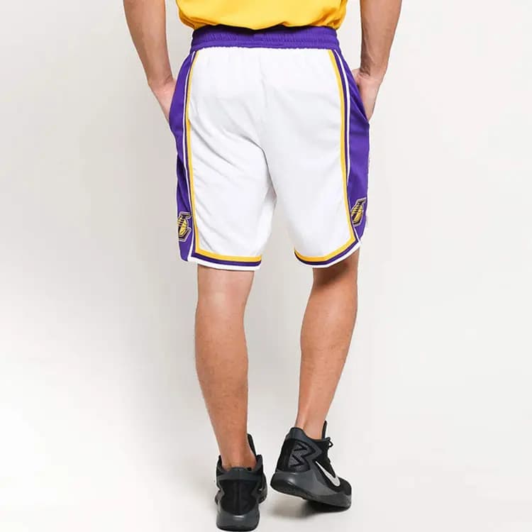 Nike Los Angeles Lakers Basketball Shorts Men's White 5