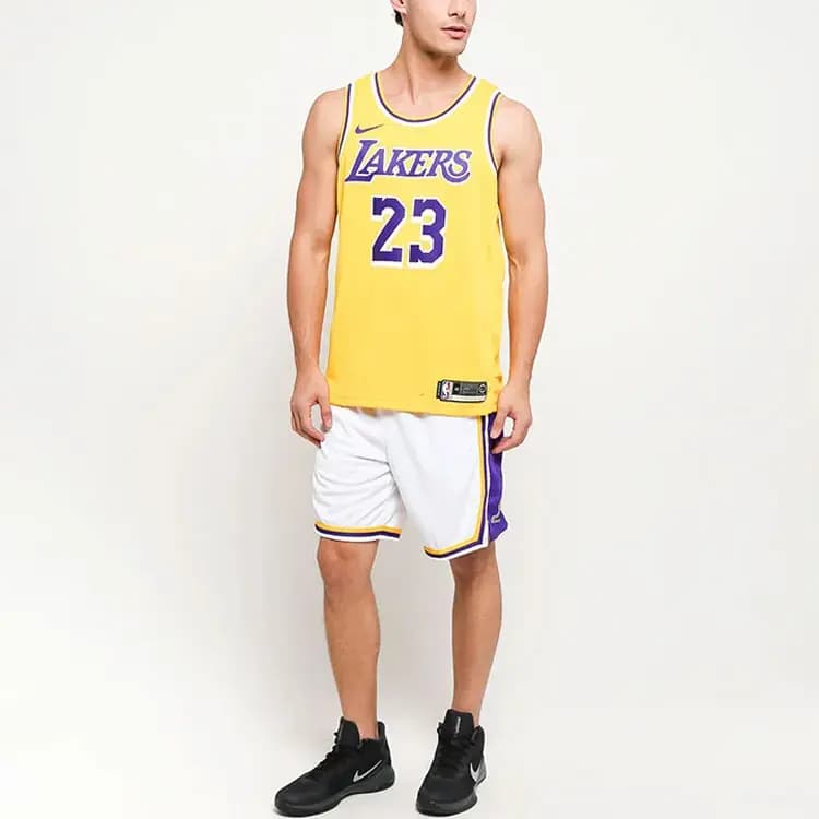 Nike Los Angeles Lakers Basketball Shorts Men's White 3
