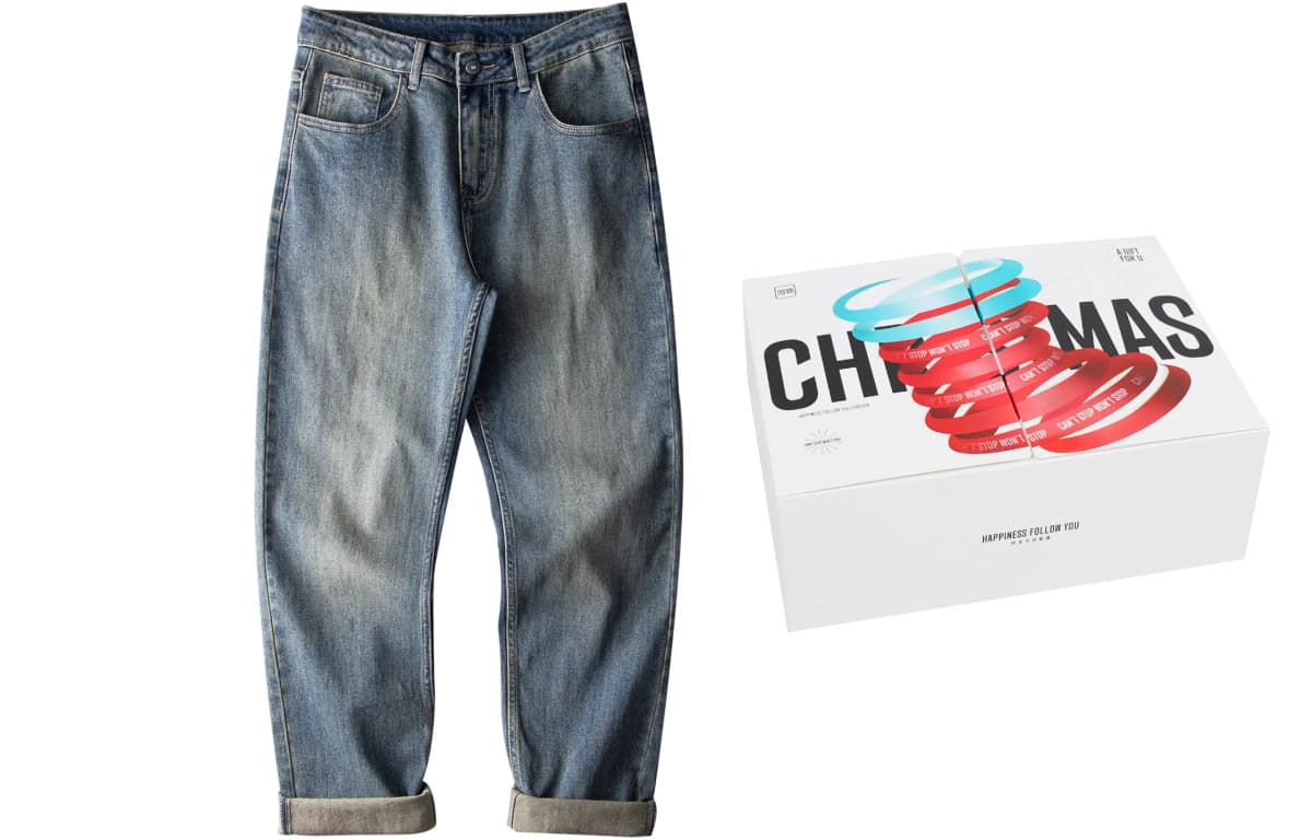 FAIRWHALE New Year Daily Casual Simple Jeans Unisex Denim Blue Comes With Gift Box 11