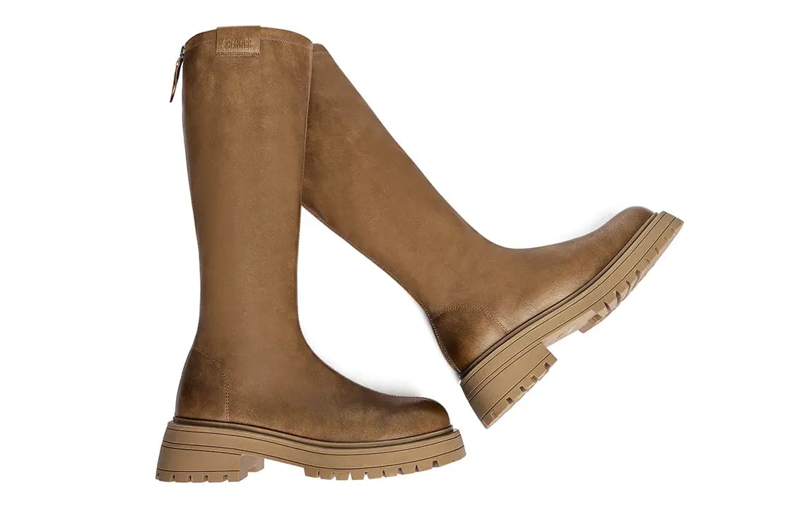 C°BANNER Leather Lined Height-Increasing Slimming High Boots Women's Brown 3