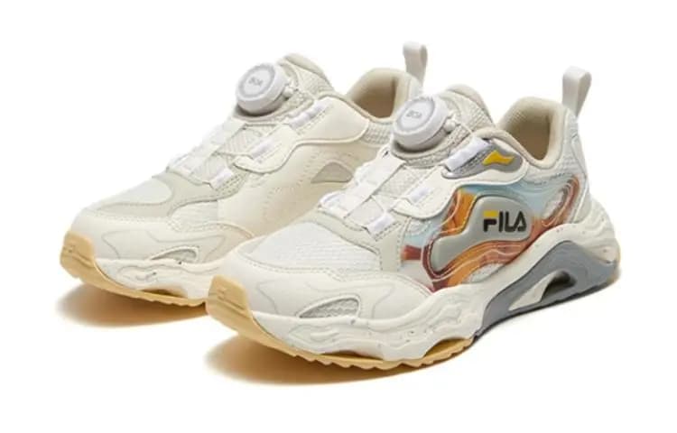 FILA KIDS BOA Slip Resistant Anti Kick Mid Top Kids' Training Shoes Gray White Teenagers 3