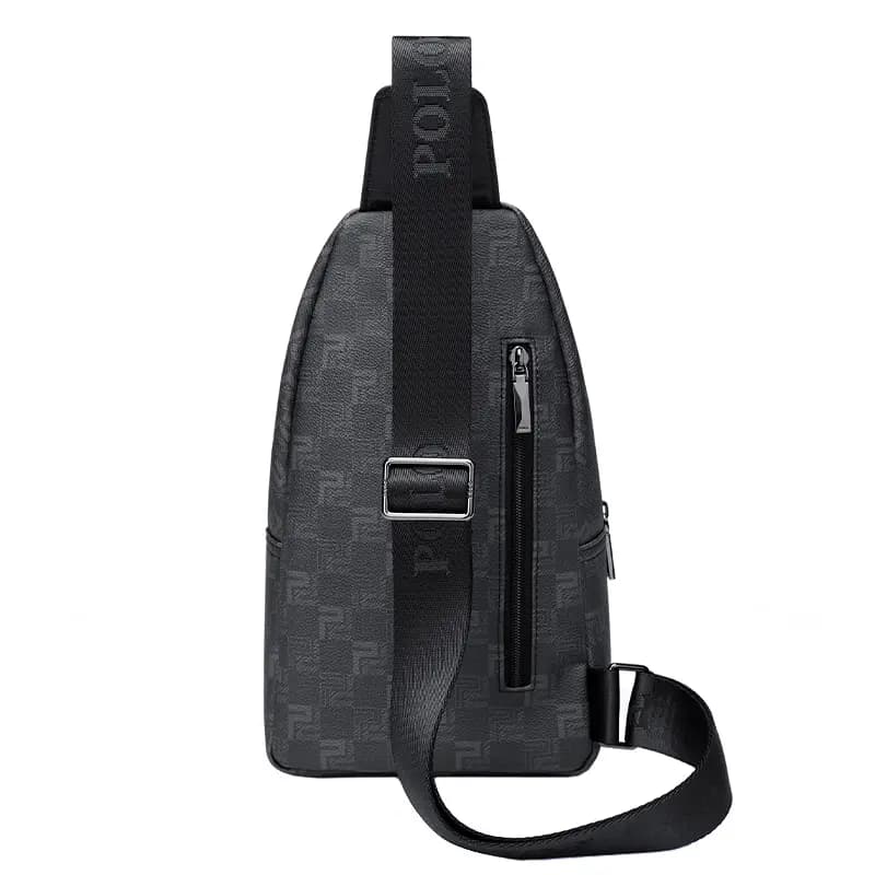 POLO PVC Sling Bag Large Size Men's Black 3