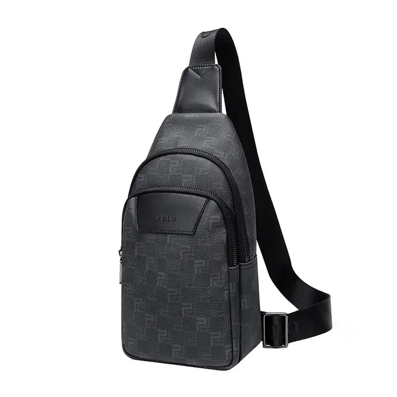 POLO PVC Sling Bag Large Size Men's Black
