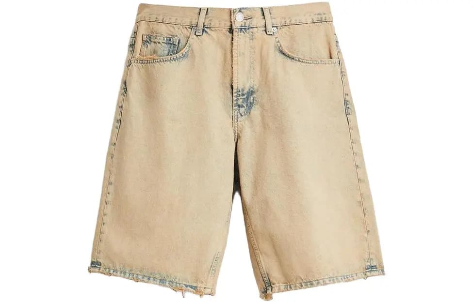 ZARA Kişi Denim Şort Qızılı
