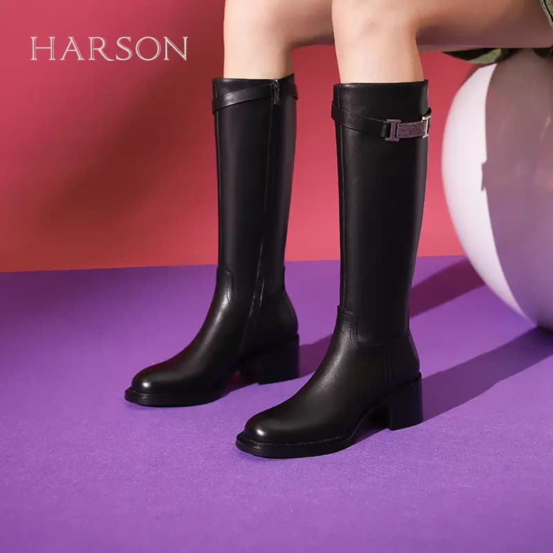 HARSON Qadın Uzunboğaz Çəkməsi Qara 7