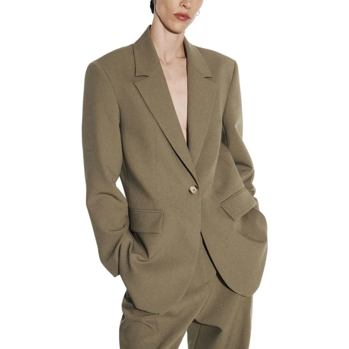 ZARA Business Suit Women's Khaki 3