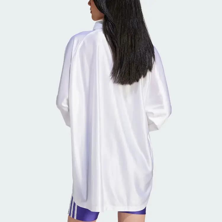 Adidas Originals Satin Oversized Qadın Köynəyi Ağ 3