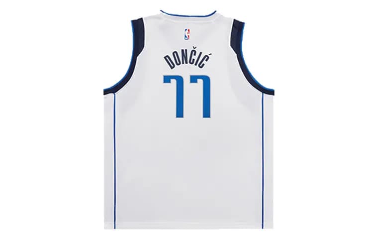 Nike Kids' Dallas Mavericks Luka Doncic Quick-Dry Breathable Tank Top Basketball Jersey Youth White 2