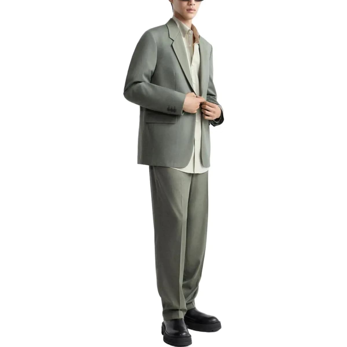 ZARA Suit Trousers Men Green 5