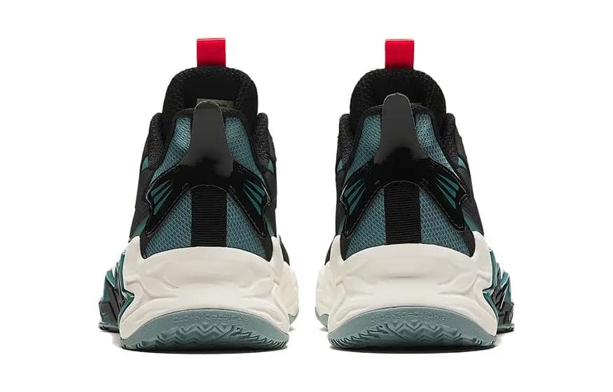 Anta Kids Cement Breaker High-Top Uşaq Basketbol Ayaqqabısı Ağ/Qara/Yaşıl 4