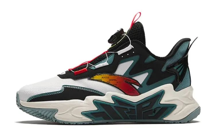 Anta Kids Cement Breaker High-Top Uşaq Basketbol Ayaqqabısı Ağ/Qara/Yaşıl