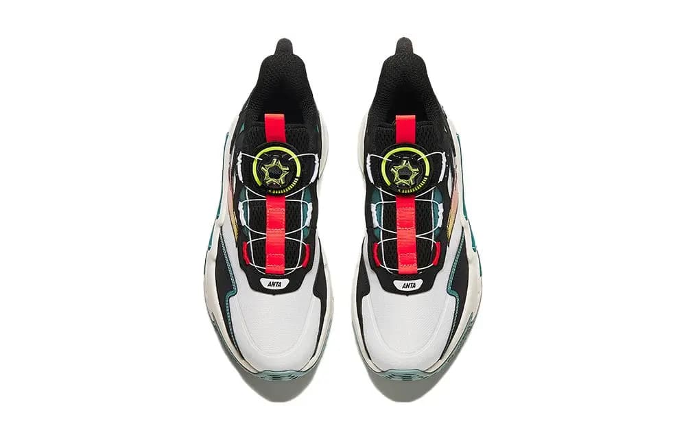 Anta Kids Cement Breaker High-Top Uşaq Basketbol Ayaqqabısı Ağ/Qara/Yaşıl 3
