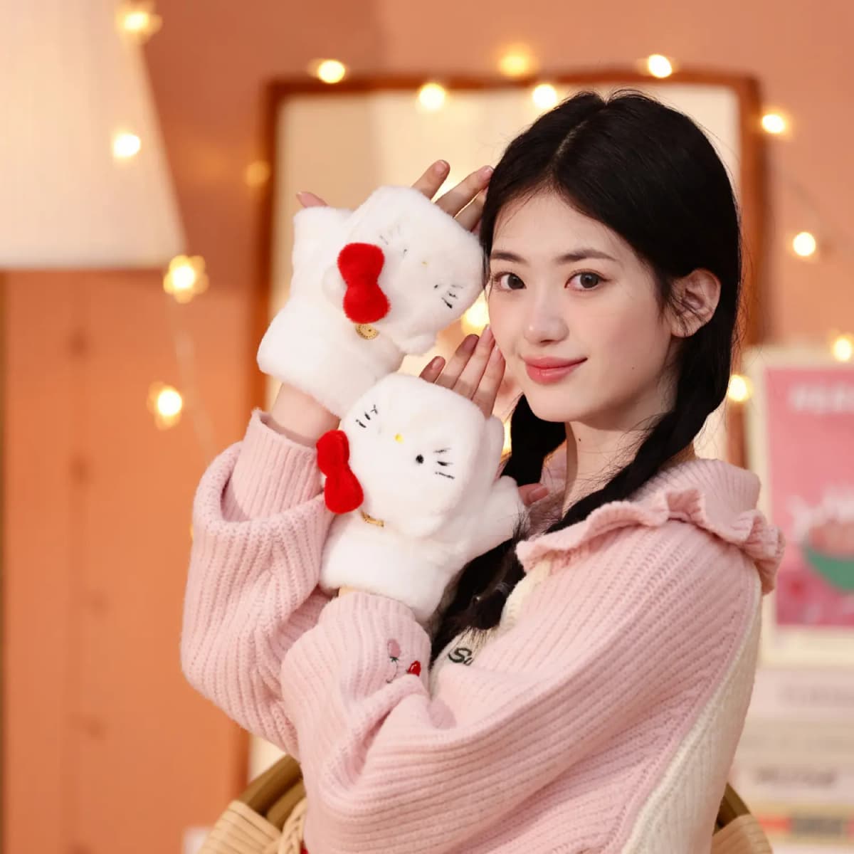 Sanrio Hello Kitty Əlcək Qadın Ağ 2
