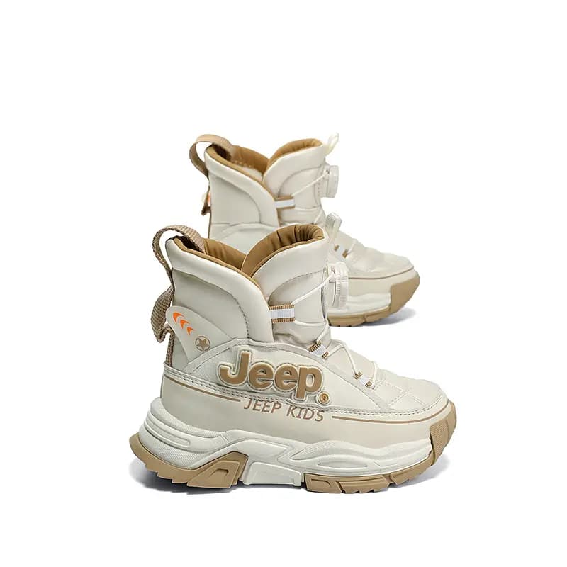 Jeep Anti-Slip And Wear-Resistant Warm Kids Snow Boots Beige Khaki Kids' 6