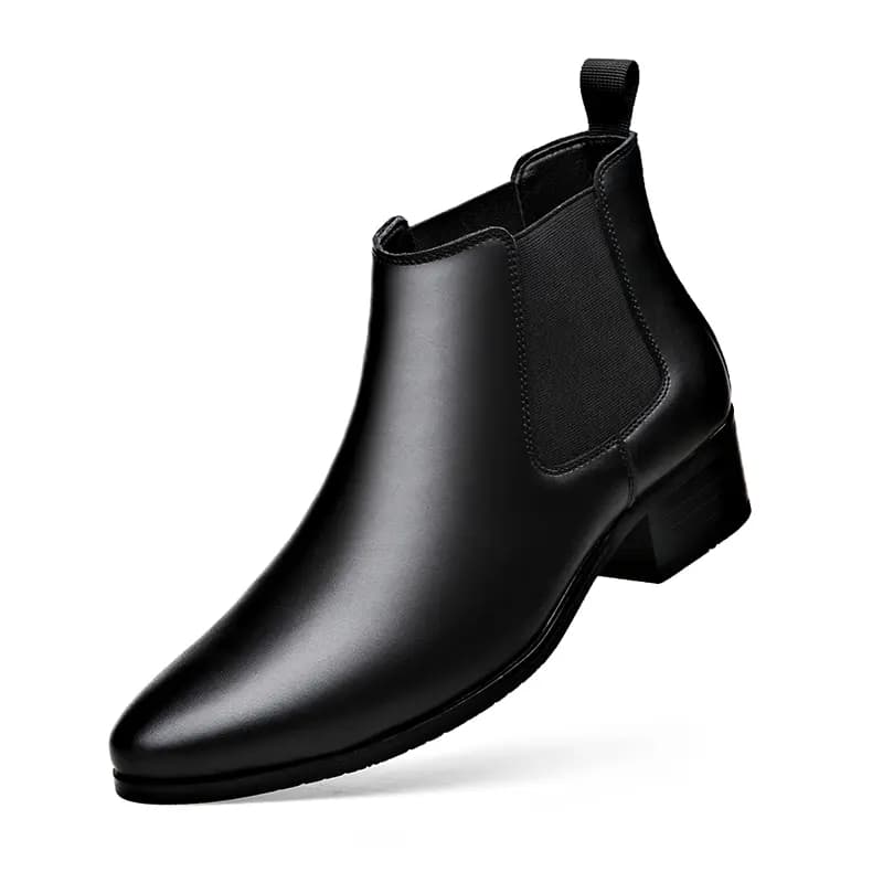 KAQIAODI Split Cowhide Leather Anti-Slip Wear-Resistant British Fashion Short Chelsea Boots Men's 9