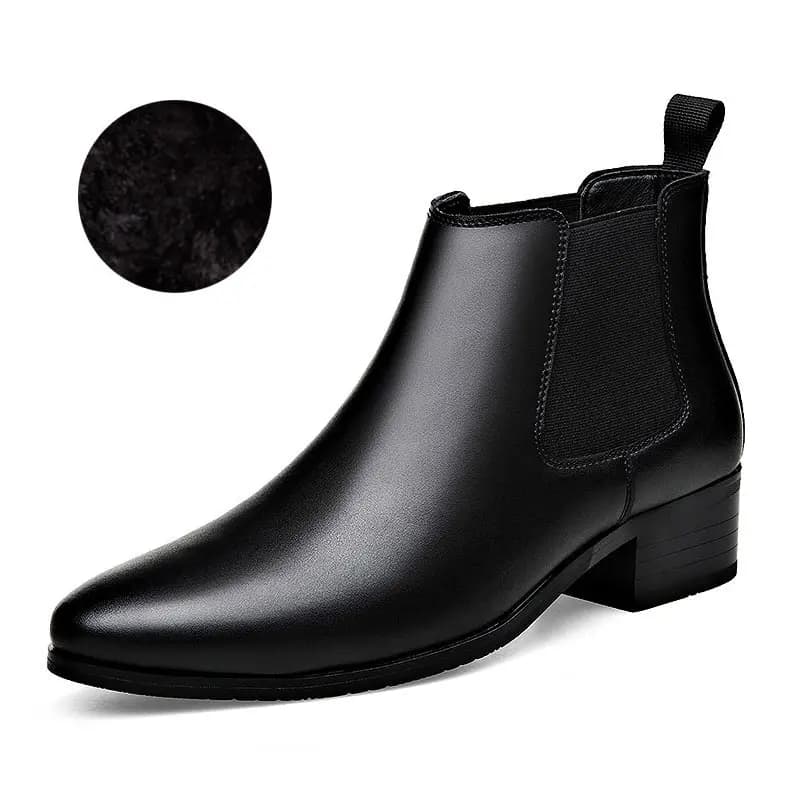 KAQIAODI Split Cowhide Leather Anti-Slip Wear-Resistant British Fashion Short Chelsea Boots Men's 8