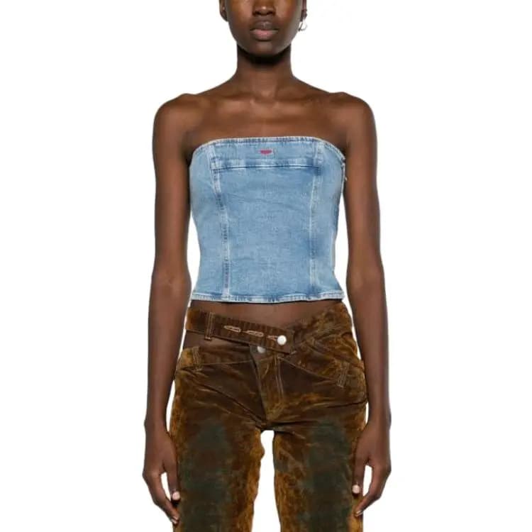 DIESEL SS24 Strapless Top Women's Blue 2