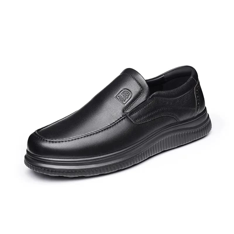 LAORENTOU Top-Grain Cowhide Leather Comfortable Versatile Trendy Casual Shoes Men's Black 2