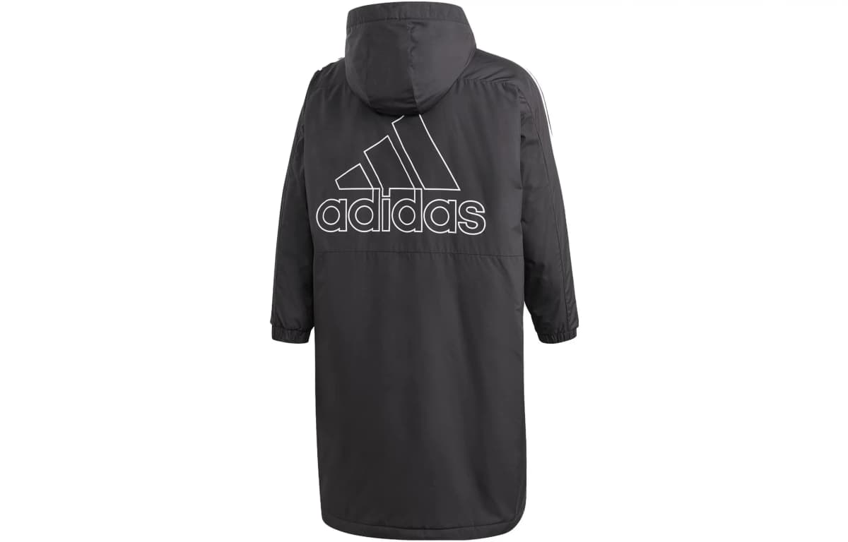 adidas Colorblock Stripe Zip Mid-Length Puffer Jacket Japan Edition Women's Black 2