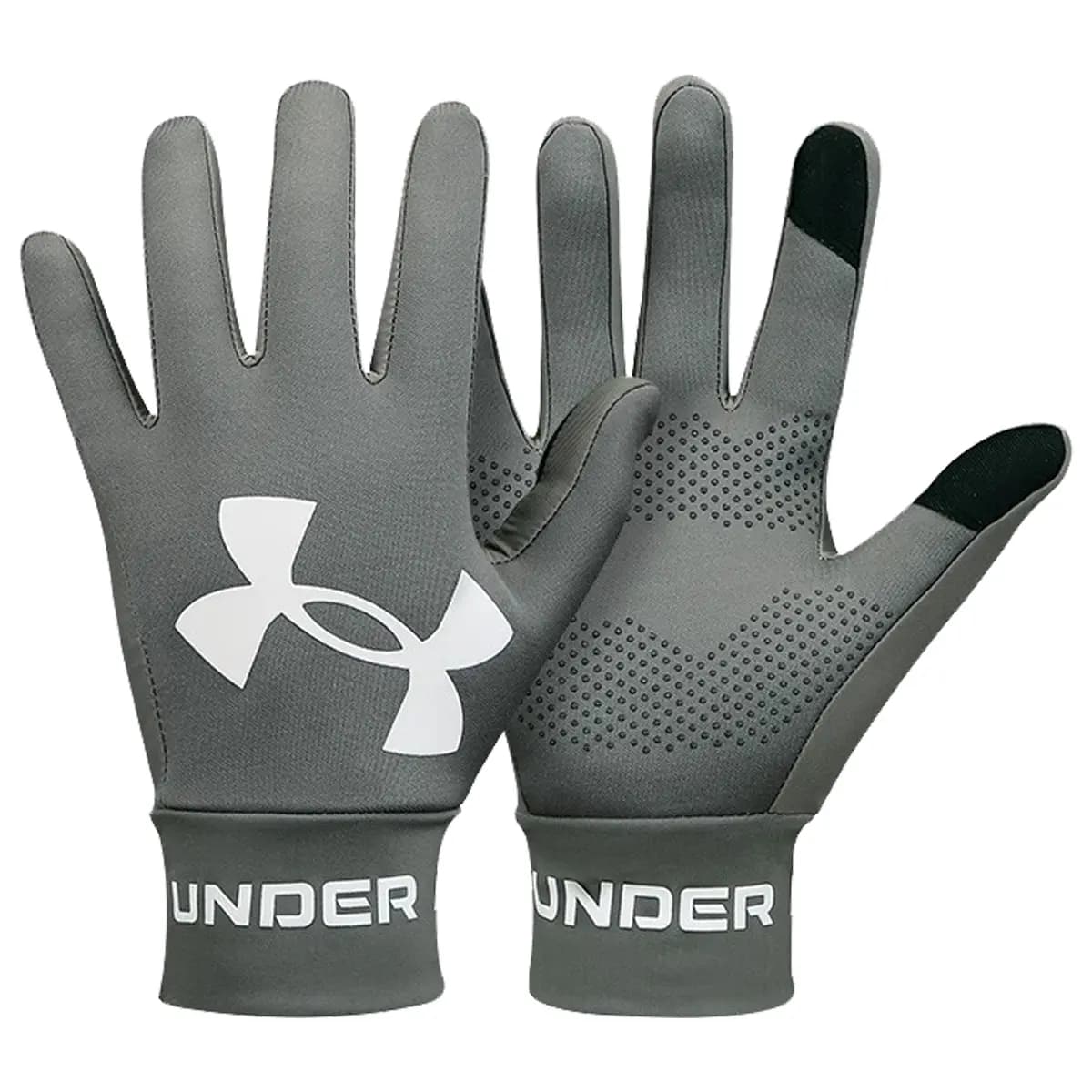 Under Armour Polyester Sports Gloves Unisex Black Gray 3
