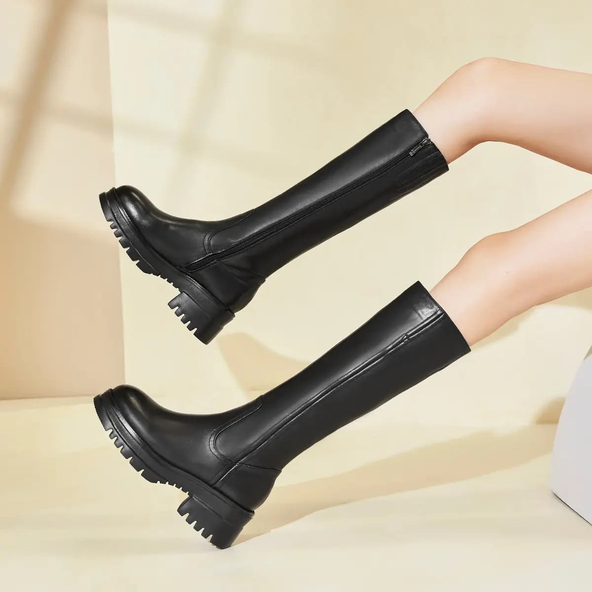 PIERCE GENTRY Knee-high Boots 5.5cm Women's 4