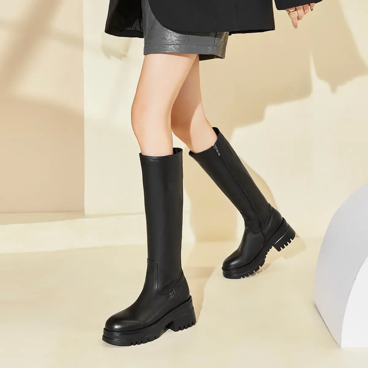 PIERCE GENTRY Knee-high Boots 5.5cm Women's 5