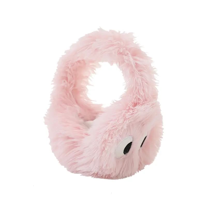VIVIWELL Cute Big Eyes Foldable Winter Ear Protection Warm Ear Muffs Women's White Purple Pink Apple Green 6