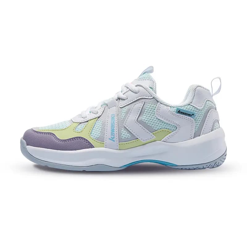 Kawasaki Glory Series Cushioning Wear Resistant Low Top Badminton Shoes Unisex Gray Cyan