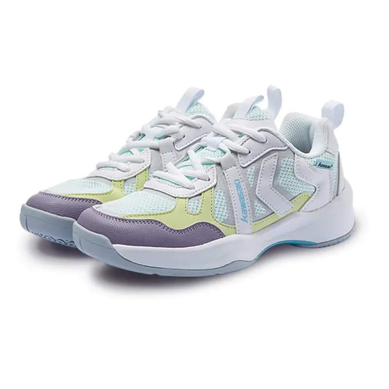 Kawasaki Glory Series Cushioning Wear Resistant Low Top Badminton Shoes Unisex Gray Cyan 3