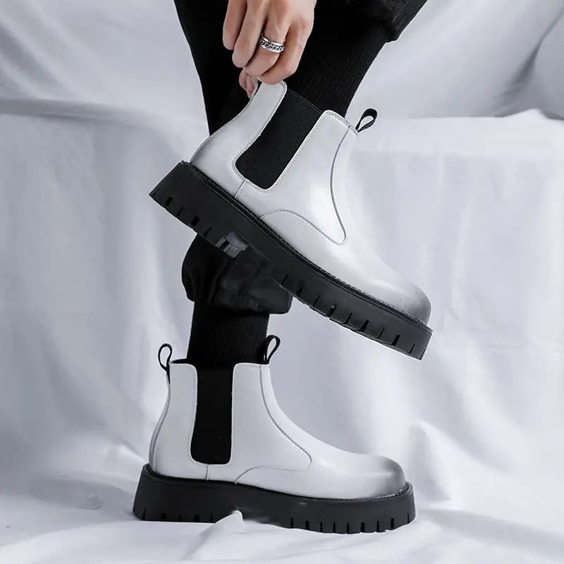 Kachiotti Microfiber Leather British Fashion Comfortable Versatile Cotton-Padded Short-Calf Chelsea Boots Men's 22