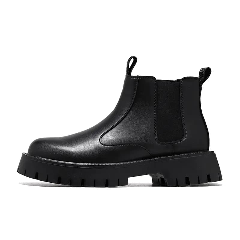 Kachiotti Microfiber Leather British Fashion Comfortable Versatile Cotton-Padded Short-Calf Chelsea Boots Men's 2