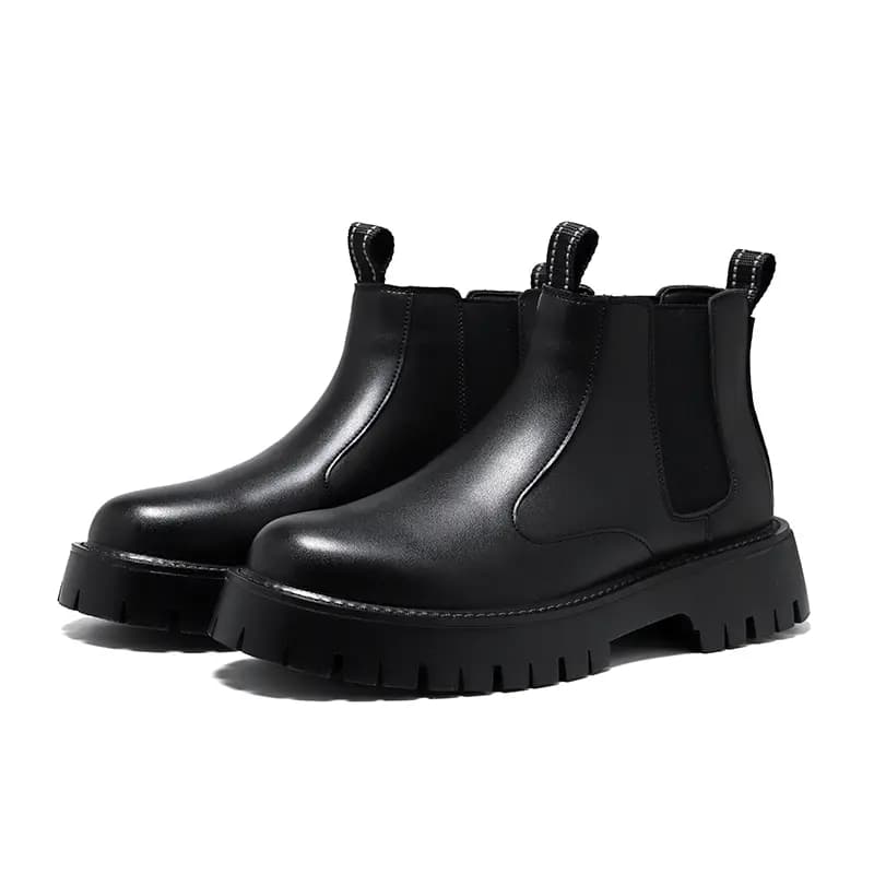 Kachiotti Microfiber Leather British Fashion Comfortable Versatile Cotton-Padded Short-Calf Chelsea Boots Men's 3