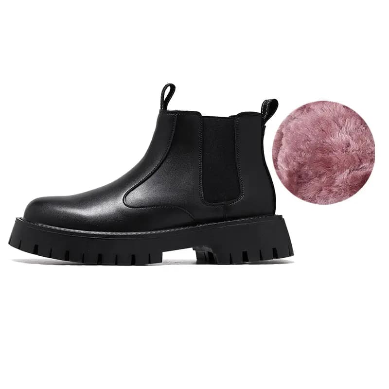 Kachiotti Microfiber Leather British Fashion Comfortable Versatile Cotton-Padded Short-Calf Chelsea Boots Men's 11