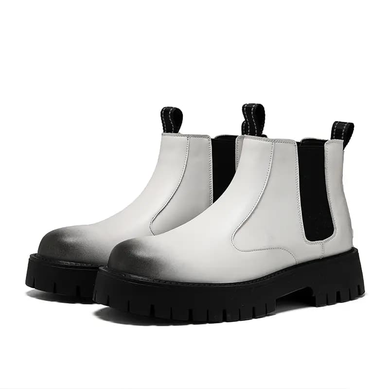 Kachiotti Microfiber Leather British Fashion Comfortable Versatile Cotton-Padded Short-Calf Chelsea Boots Men's 17