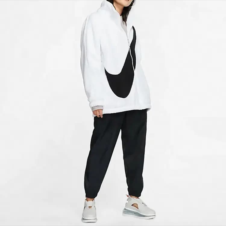 Nike Sportswear Swoosh Shearling Qadın Pencəyi Ağ 4