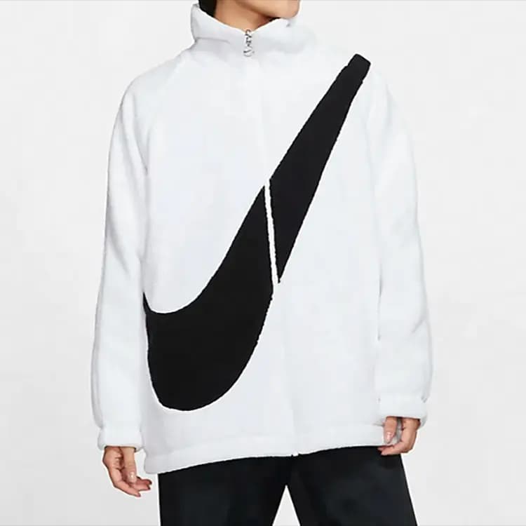 Nike Sportswear Swoosh Shearling Qadın Pencəyi Ağ 3