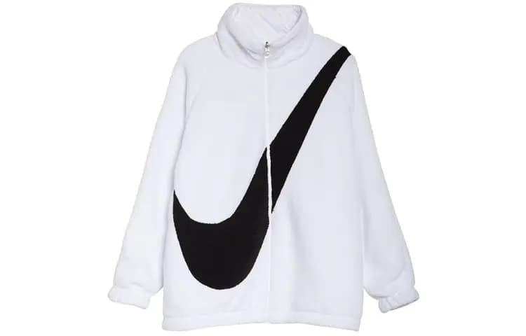 Nike Sportswear Swoosh Large Swoosh Shearling Reversible Jacket Women's White