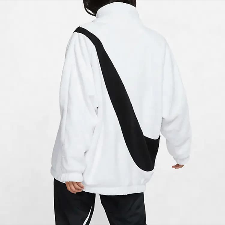 Nike Sportswear Swoosh Shearling Qadın Pencəyi Ağ 2