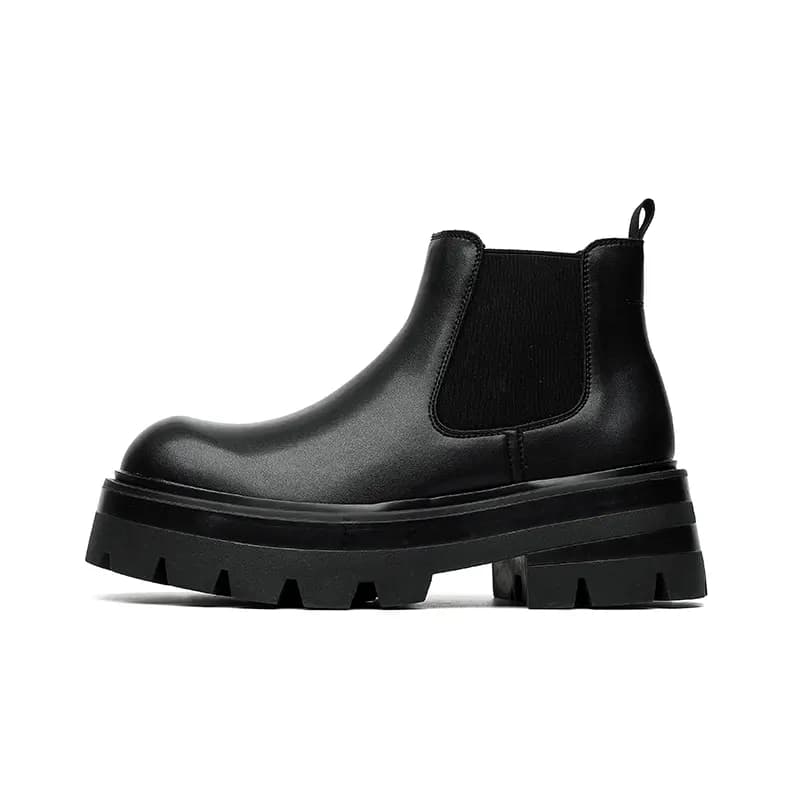 KAQIAODI Microfiber Leather British Fashion Comfortable Wear-Resistant Short Chelsea Boots Men's Black 8