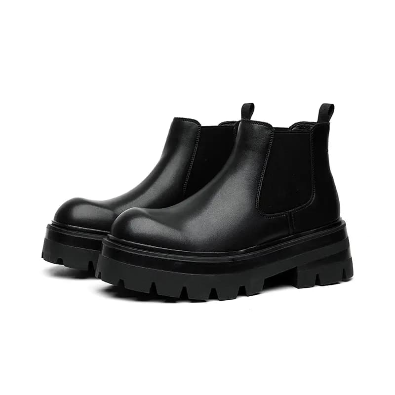 KAQIAODI Microfiber Leather British Fashion Comfortable Wear-Resistant Short Chelsea Boots Men's Black 9