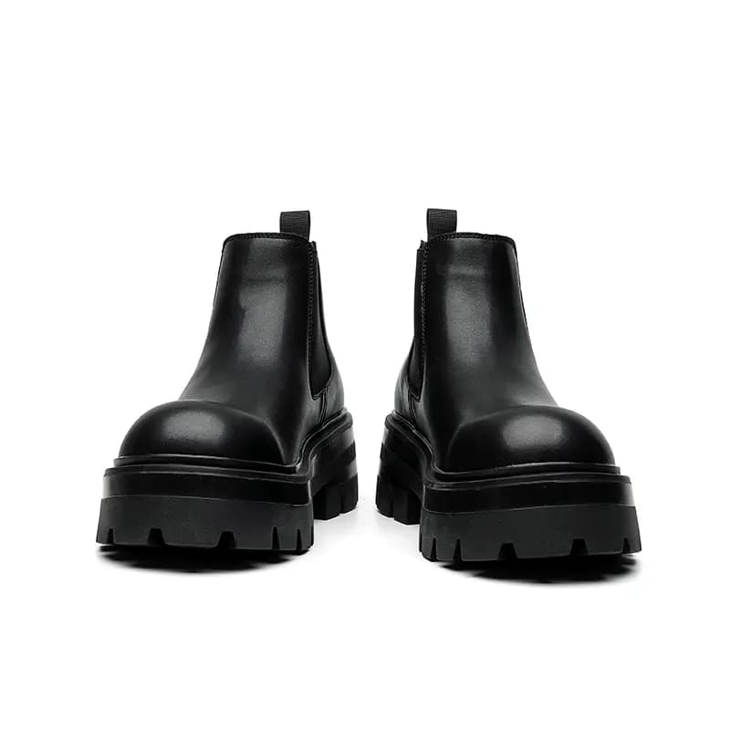 KAQIAODI Microfiber Leather British Fashion Comfortable Wear-Resistant Short Chelsea Boots Men's Black 10