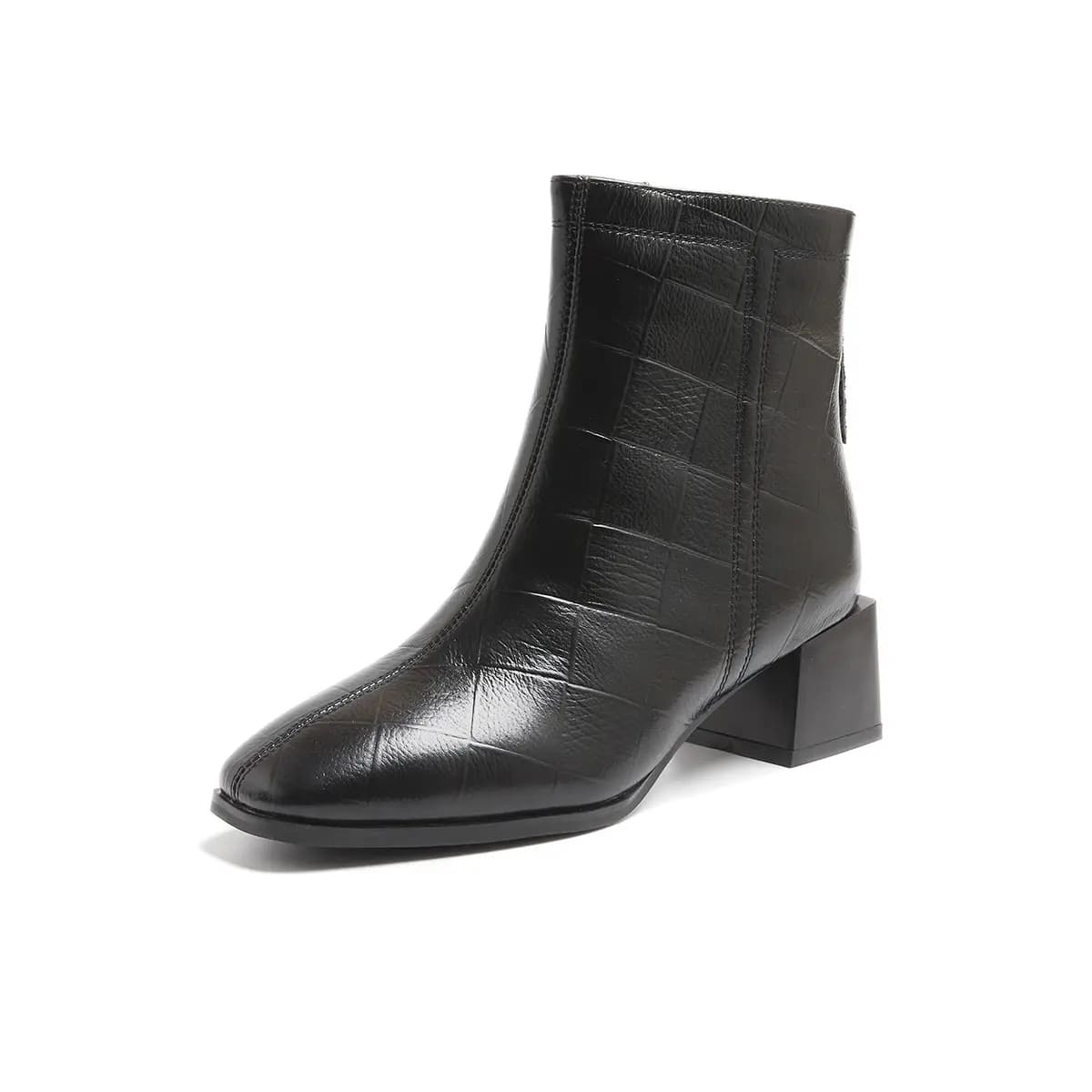 PIERCE GENTRY Top Layer Leather Casual Fashion Trendy Versatile Short Boots 5cm 2
